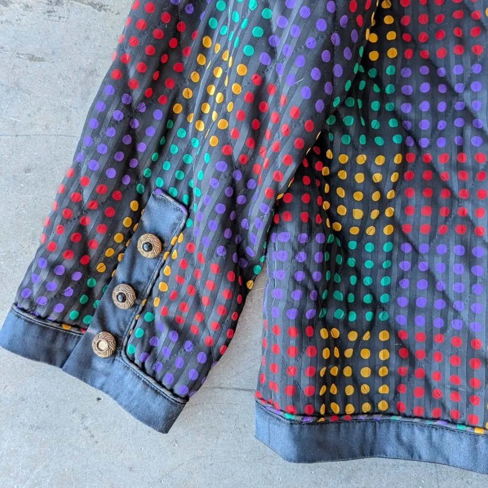 Vintage Montage Dimensions Colorful Rainbow Polka Dot Jacket and Skirt Set - Picture 4 of 13